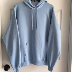 Hanes Men’s Light Blue Hooded Sweatshirt Size L